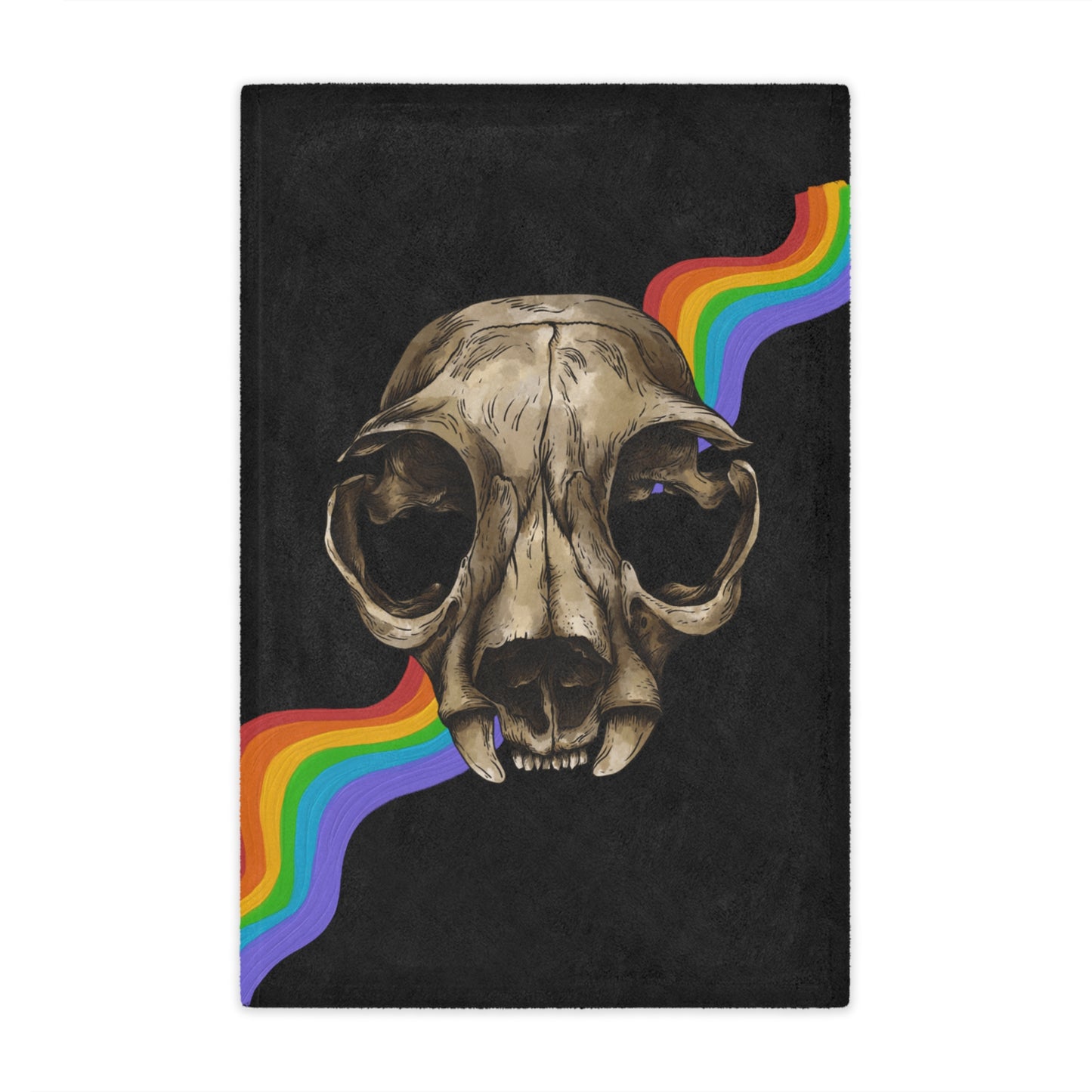 Rainbow Puma Skull Minky Blanket