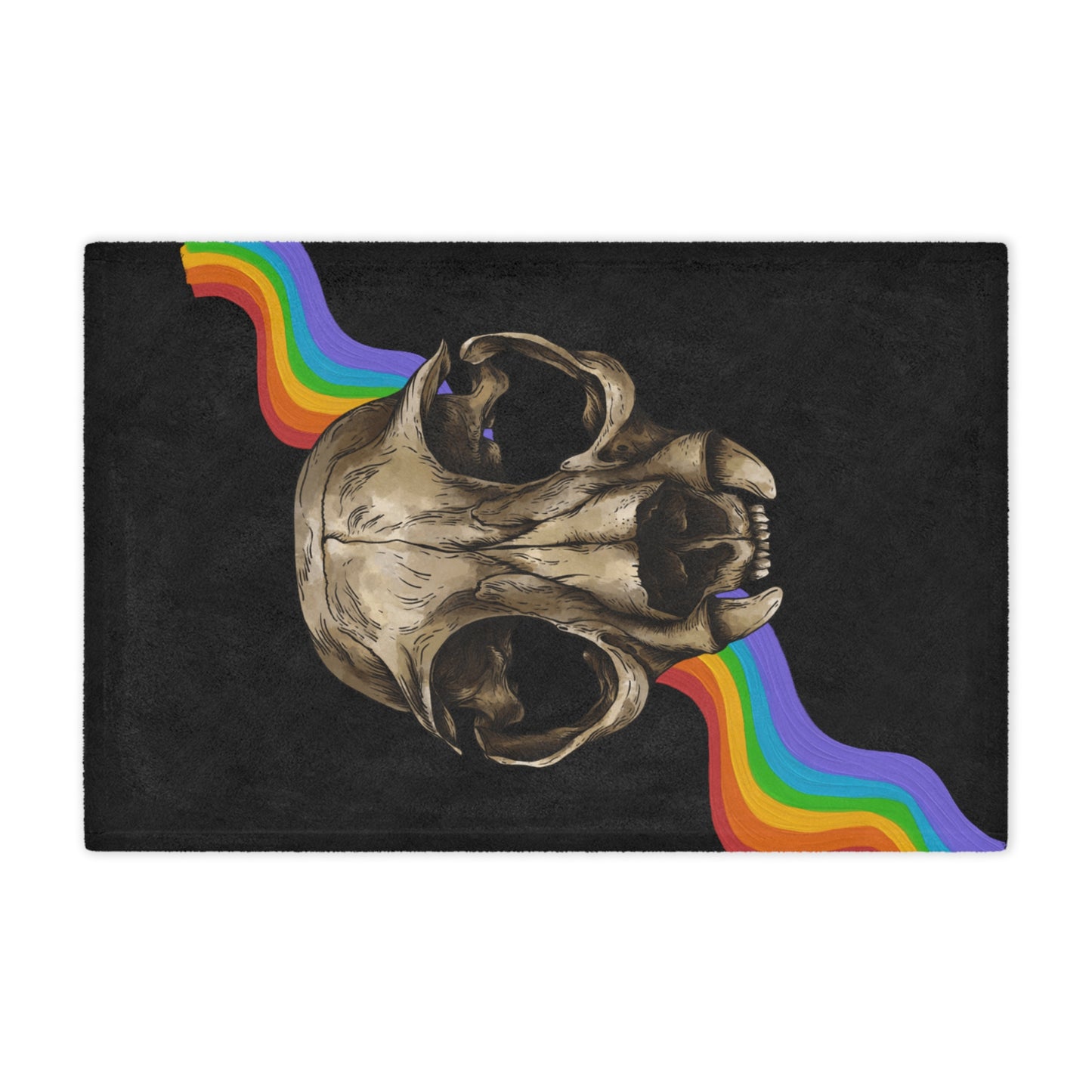 Rainbow Puma Skull Minky Blanket