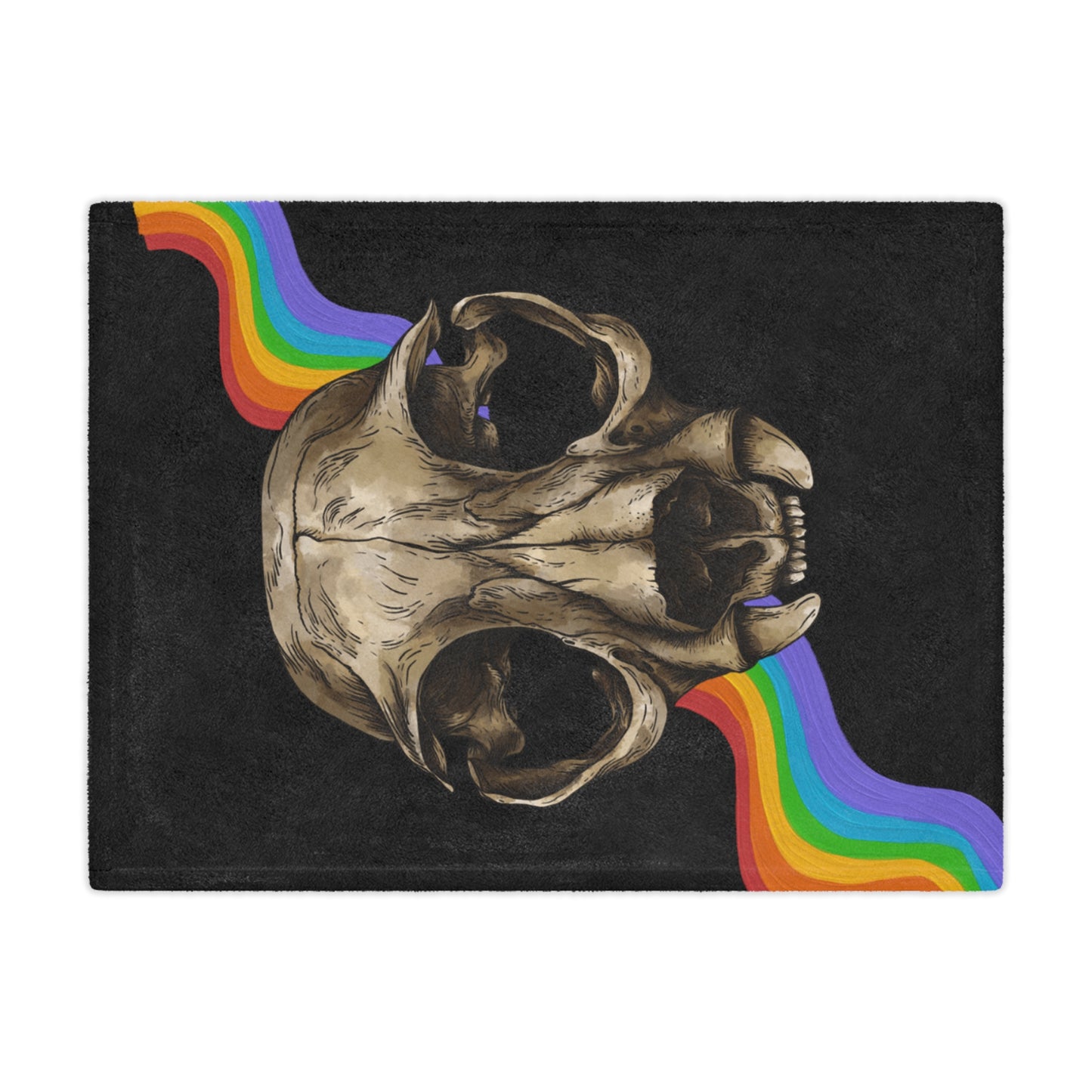Rainbow Puma Skull Minky Blanket