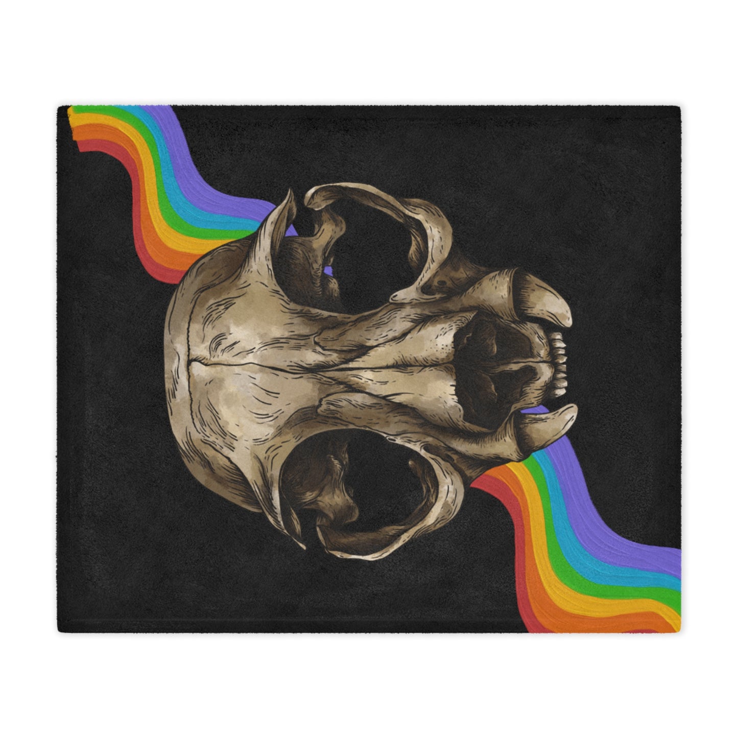 Rainbow Puma Skull Minky Blanket