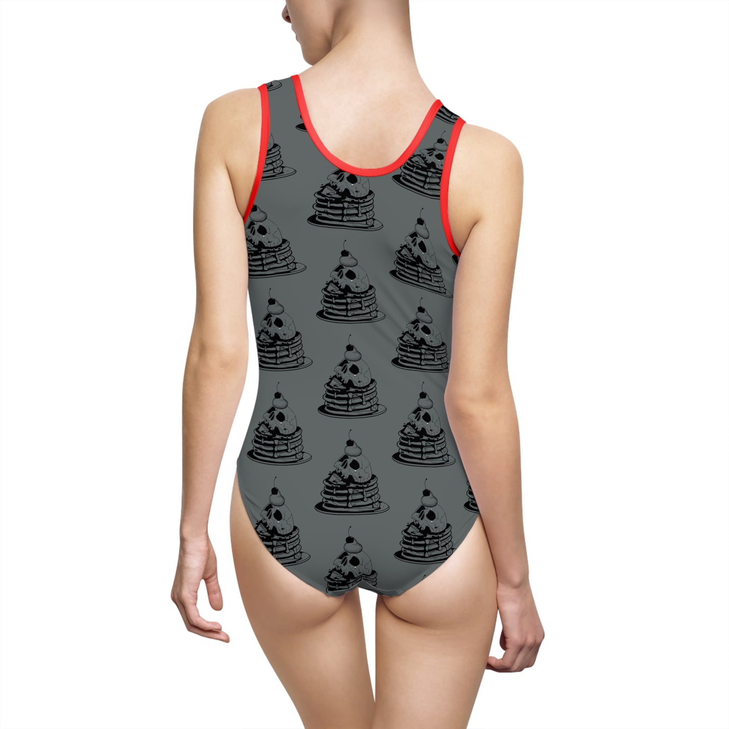 Funny face pancakes Women's Classic One-Piece Swimsuit (AOP)