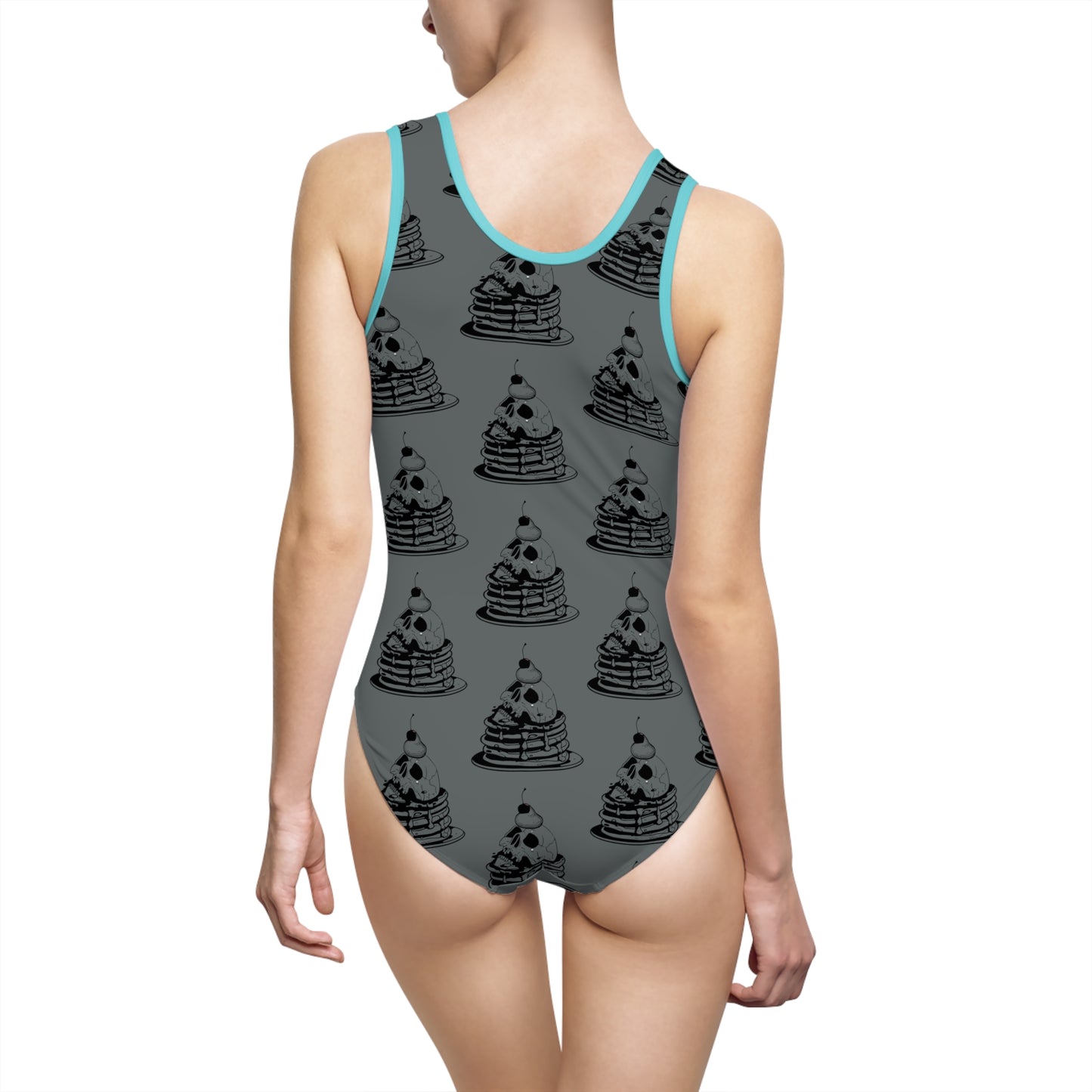 Funny face pancakes Women's Classic One-Piece Swimsuit (AOP)