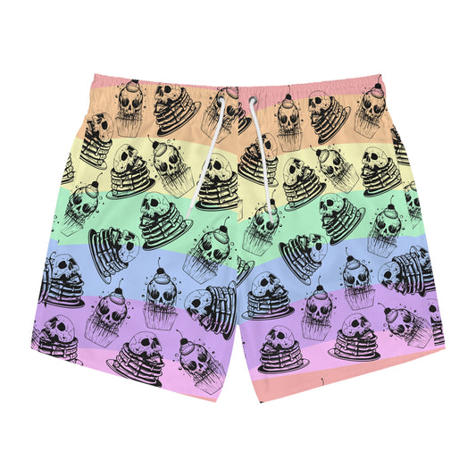 Rainbow Funny Face Pancakes Swim Trunks (AOP)