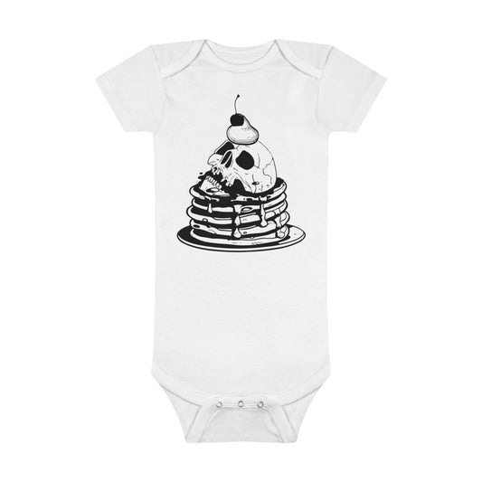 Funny Face Pancakes Onesie® Organic Baby Bodysuit