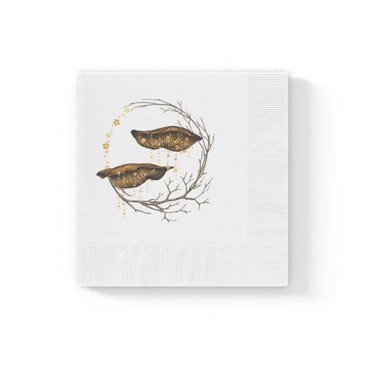 Artist's bracket waterfalls White Coined Napkins