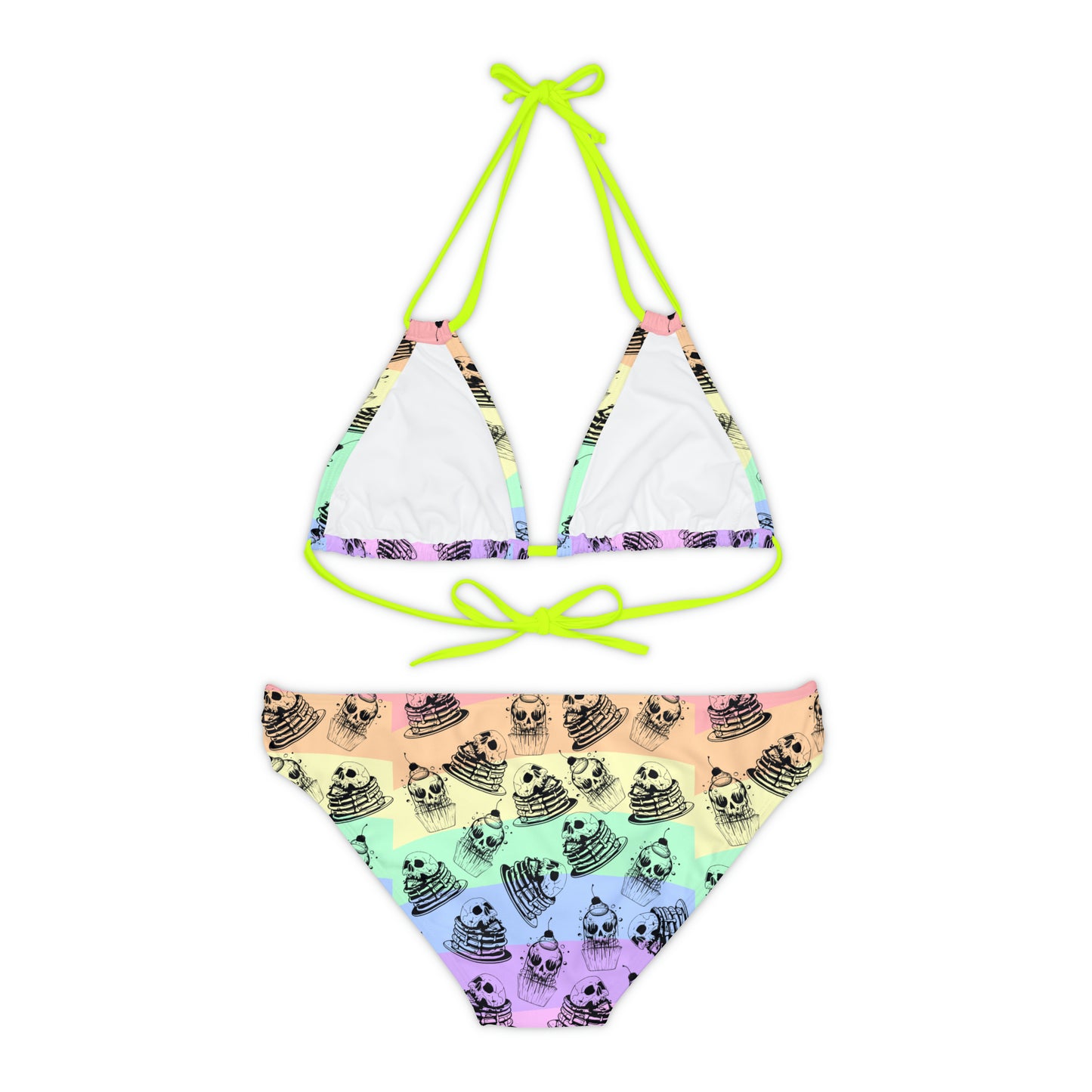 Funny Face Pancakes Strappy Bikini Set (AOP)