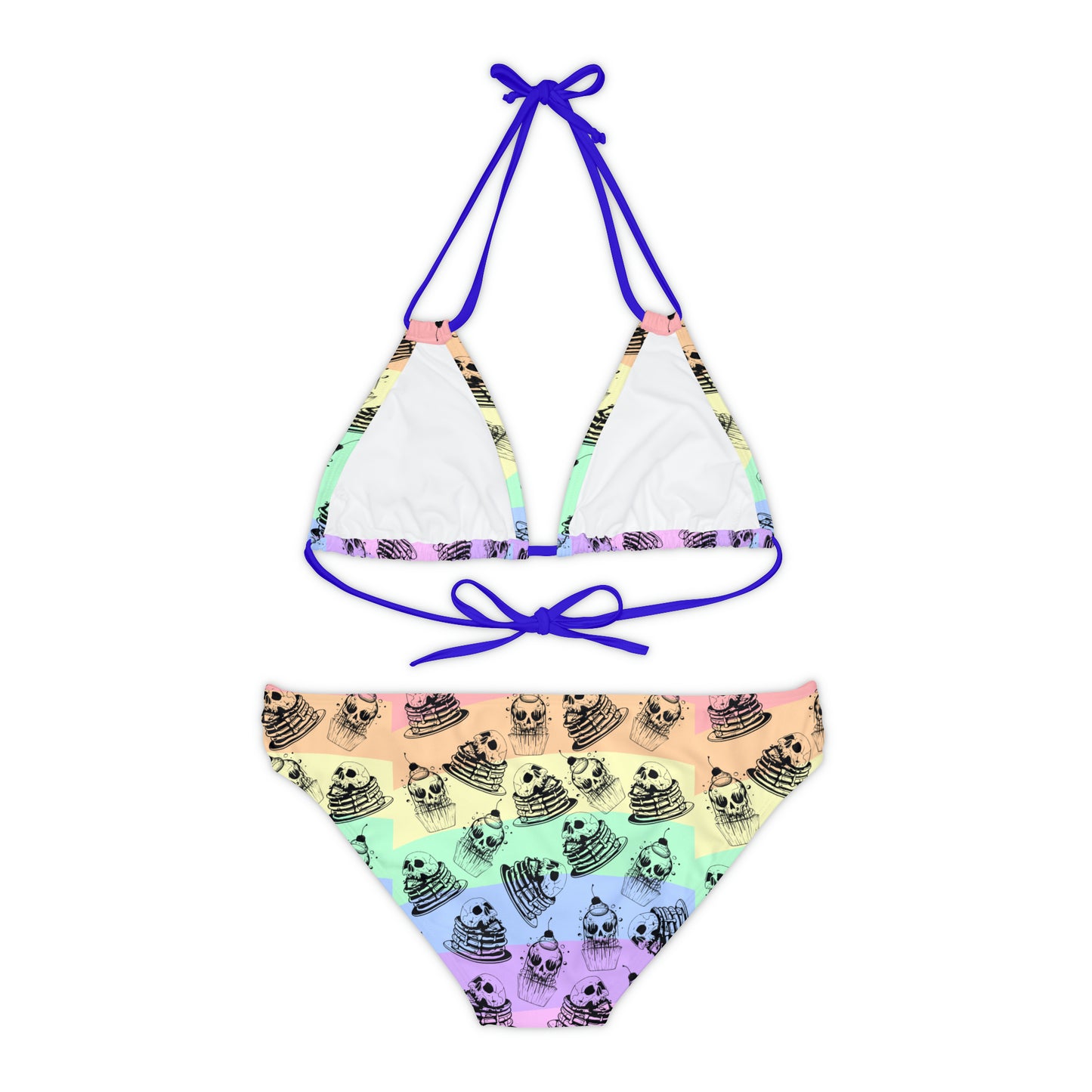 Funny Face Pancakes Strappy Bikini Set (AOP)