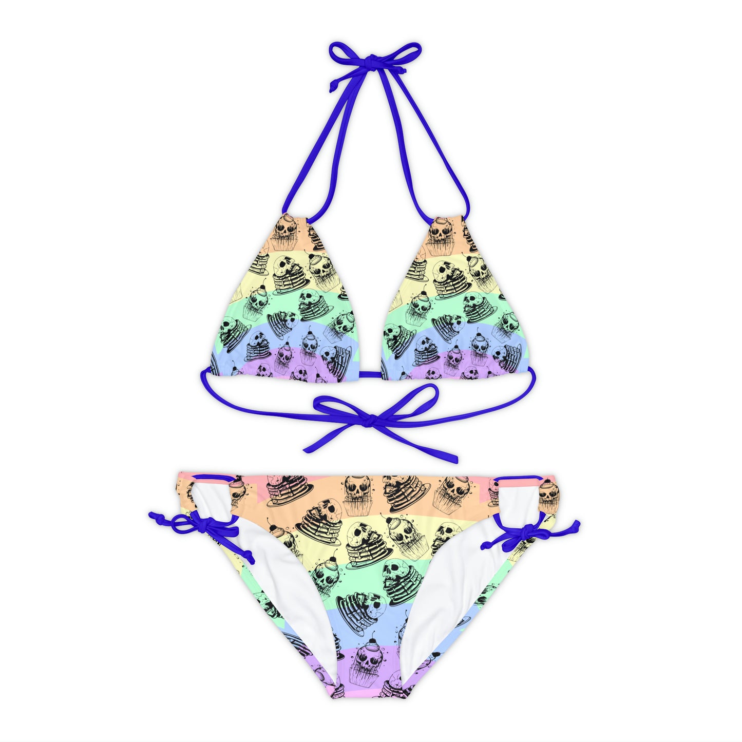 Funny Face Pancakes Strappy Bikini Set (AOP)