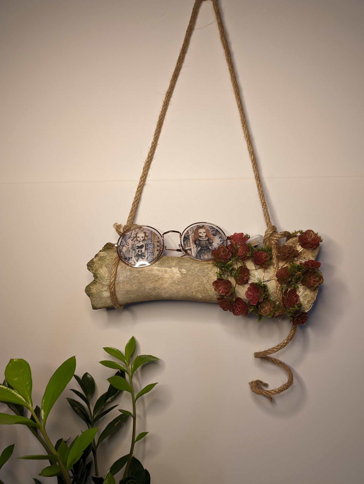 Spooky girl succulent lights - authentic bone